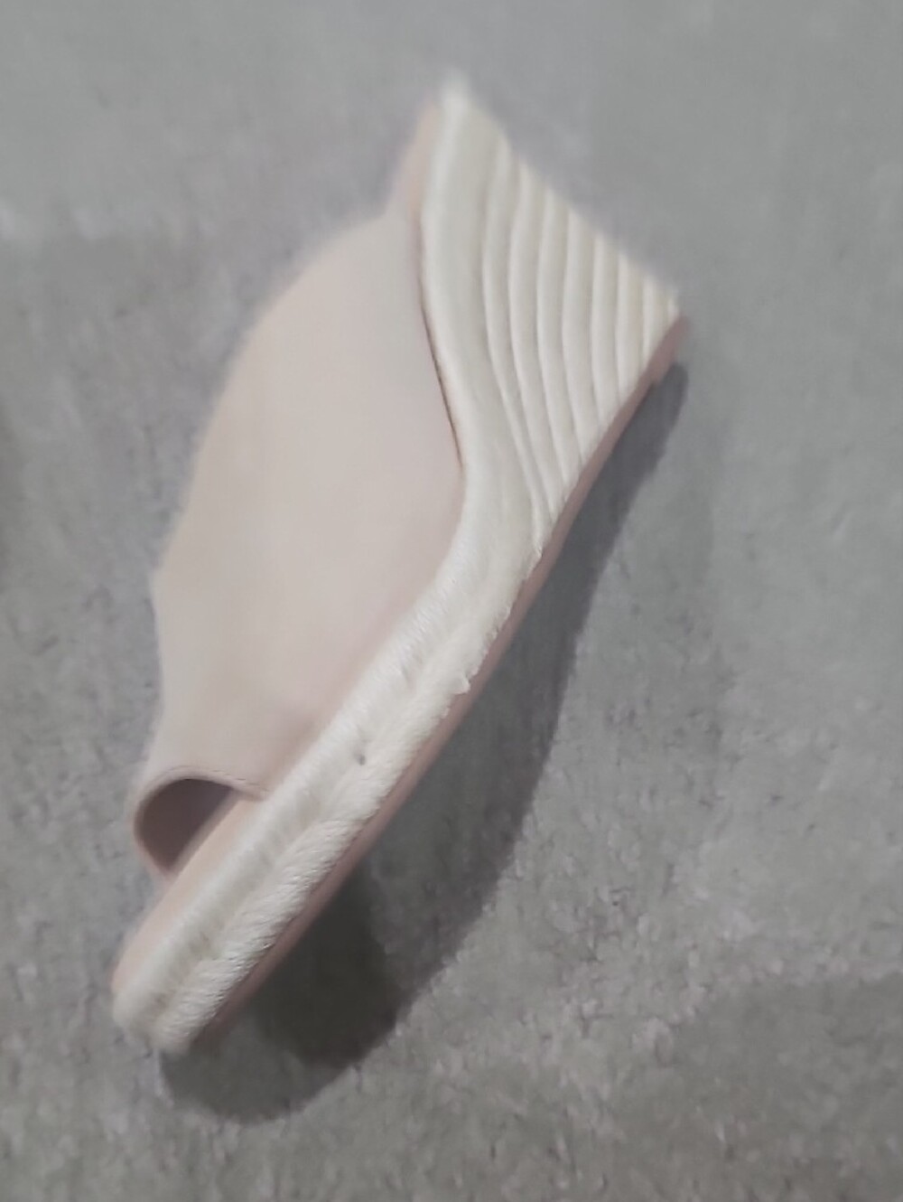 Stuart Weitzman Dusty Pink/beige Suede Espadrille Wedge Slides - Picture 6 of 7